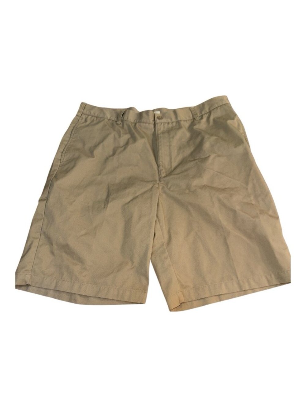 Lands‎ End Mens Khaki Chino Shorts Size 38 Beige Cotton Blend Casual Wear